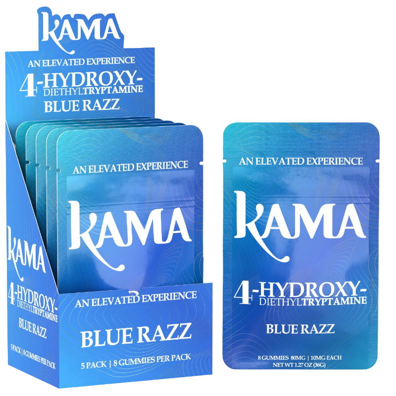 KAMA 4-Hydroxy Gummies Blue Razz 8ct - 80mg (NOT 7OH) - Seven Tech
