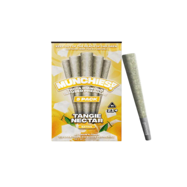 MUNCHIES THC-A DIAMOND PREROLLS 5PK – TANGIE NECTAR SATIVA - Seven Tech