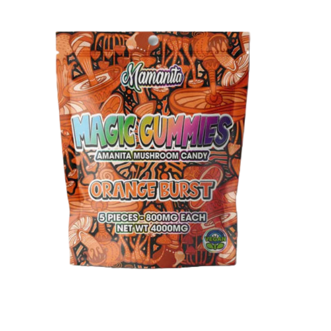 π Mamanita Orange Burst Magic Gummies Mushroom Candy 10pcs 800mg 8000mg Per Pkg (100% off)