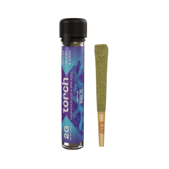 Torch Hashhole Pre-Roll 2g THC-A Rolled in Kief & Hash Berry Pie Sativa - Seven Tech
