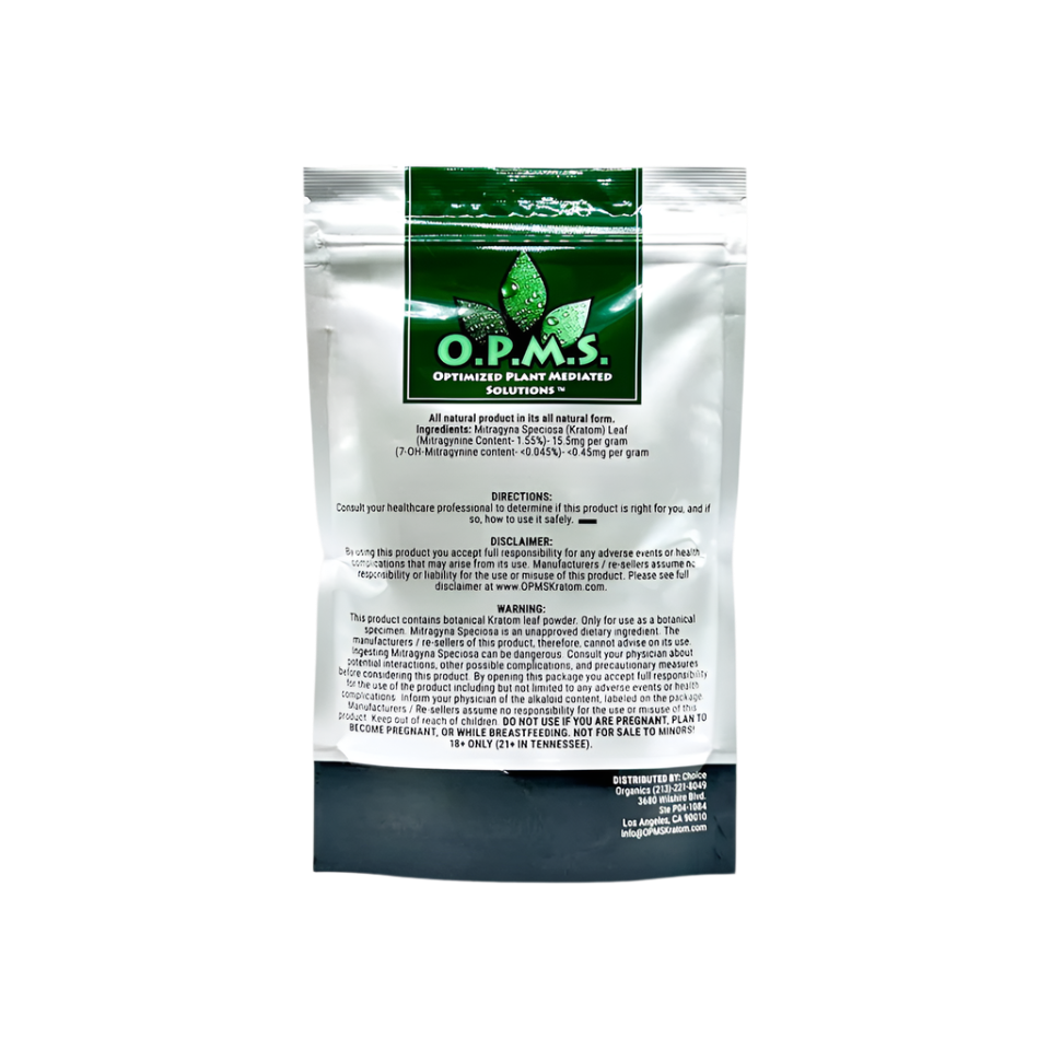 O.P.M.S. SILVER KRATOM POWDER 16OZ - SUMATRA RED VEIN - Seven Tech