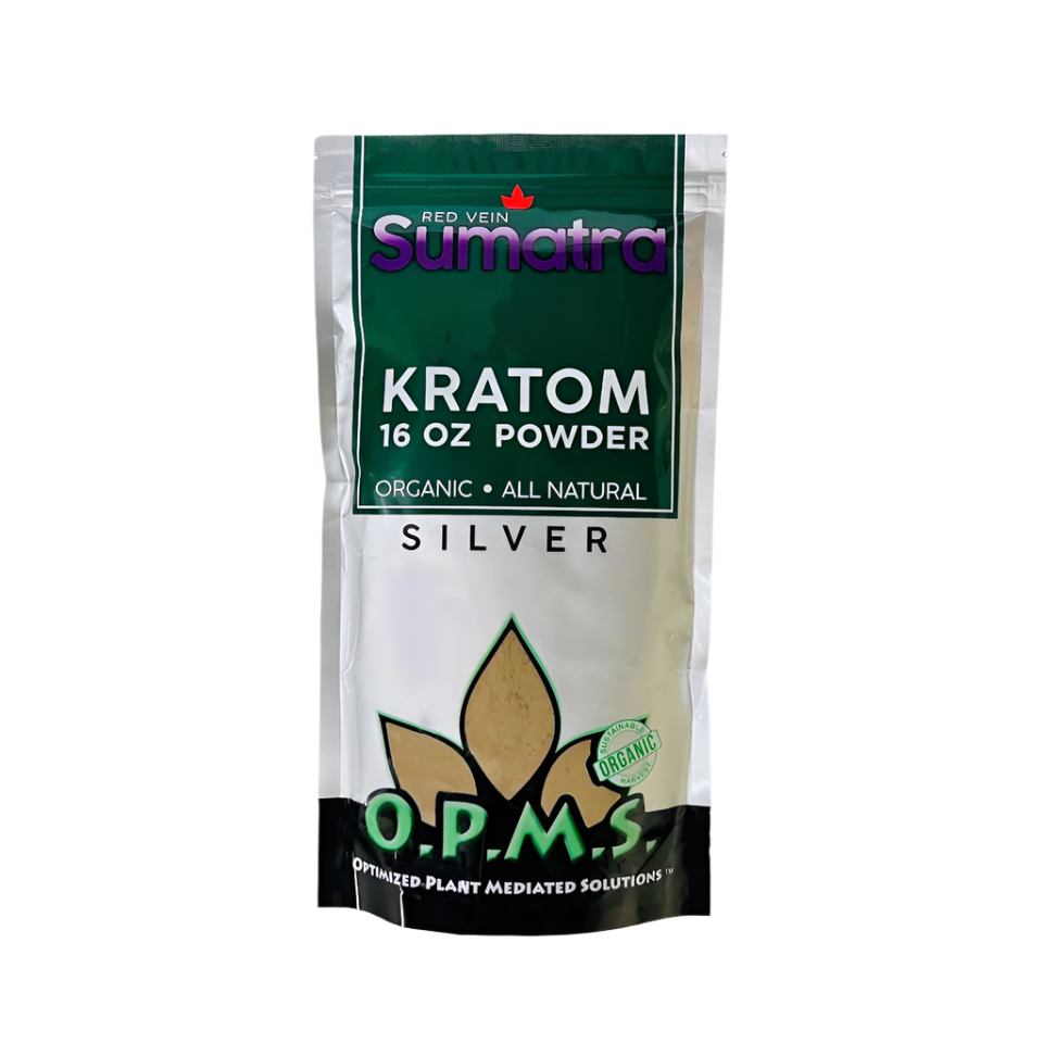 O.P.M.S. SILVER KRATOM POWDER 16OZ - SUMATRA RED VEIN - Seven Tech