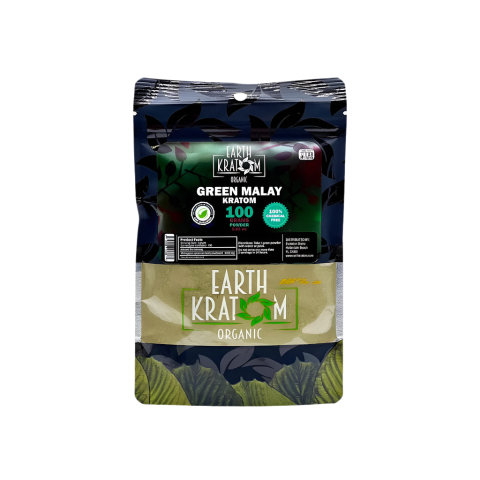 EARTH KRATOM POWDER 100G - MALAY GREEN VEIN - Seven Tech