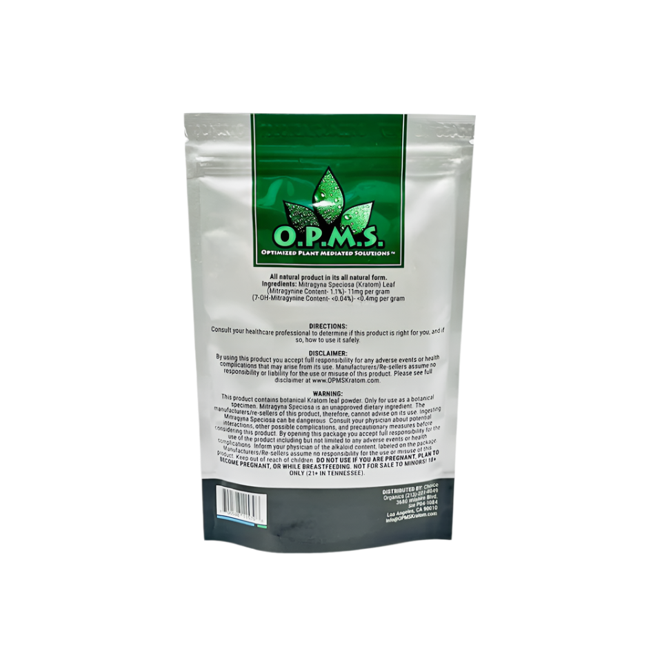O.P.M.S. SILVER KRATOM POWDER 16OZ - THAI GREEN VEIN - Seven Tech