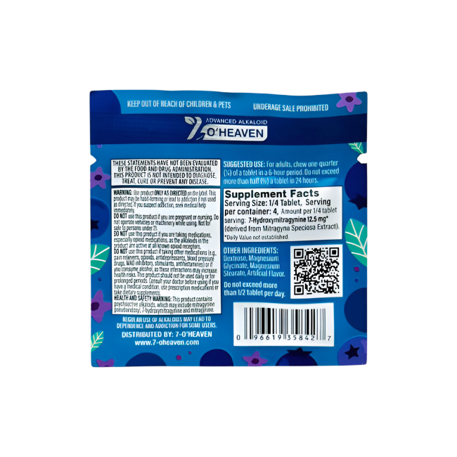 7 O'Heaven 1ct 7OH Tabs Blueberry Moon 50mg Per Tablets - Seven Tech