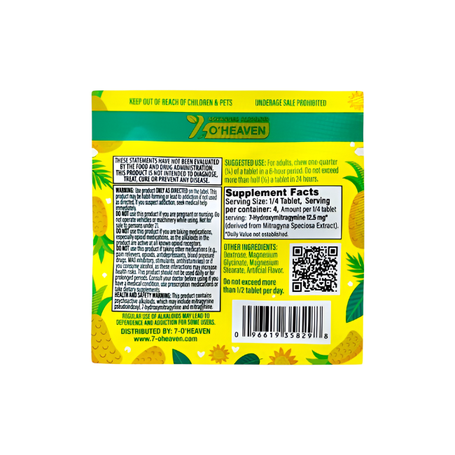 7 O'Heaven 1ct 7OH Tabs Sunny Pineapple 50mg Per Tablets - Seven Tech