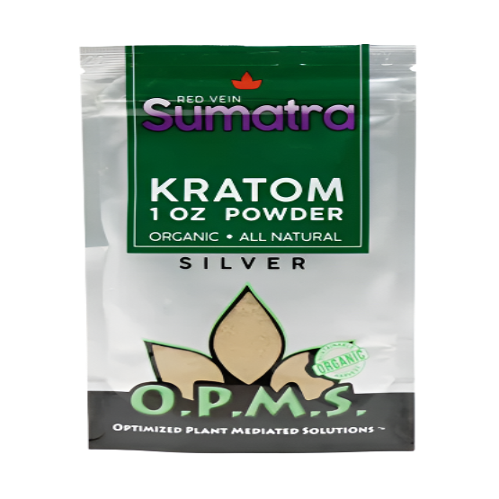 O.P.M.S. SILVER KRATOM POWDER 1OZ - SUMATRA RED VEIN - Seven Tech