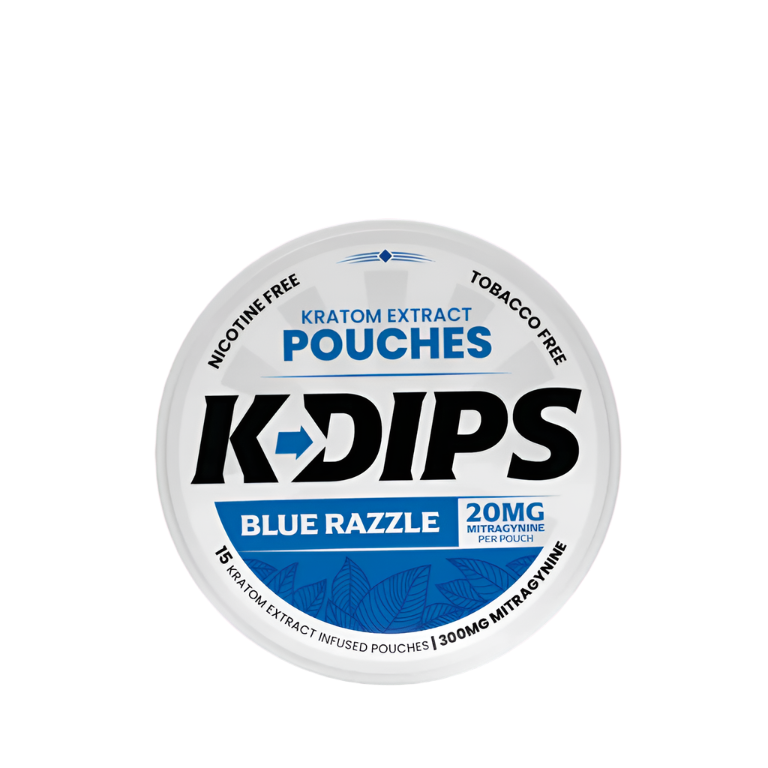 HAPPY HIPPO K-DIPS KRATOM EXTRACT POUCHES 15CT 20MG - BLUE RAZZLE - Seven Tech