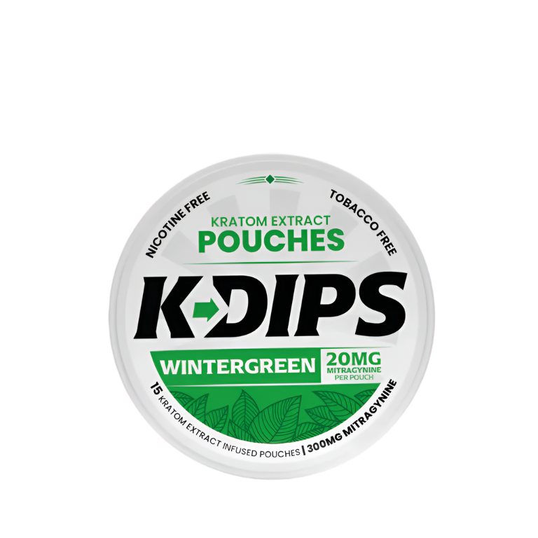 HAPPY HIPPO K-DIPS KRATOM EXTRACT POUCHES 15CT 20MG - WINTERGREEN - Seven Tech