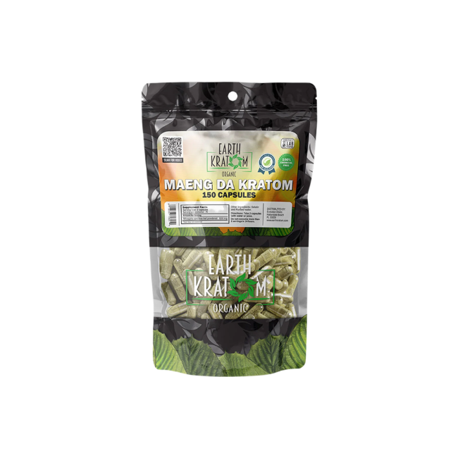 EARTH KRATOM CAPSULES 150CT - MAENG DA GREEN VEIN - Seven Tech
