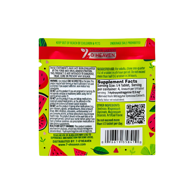 7 O'Heaven 1ct 7OH Tabs Wild Watermelon 50mg Per Tablets - Seven Tech