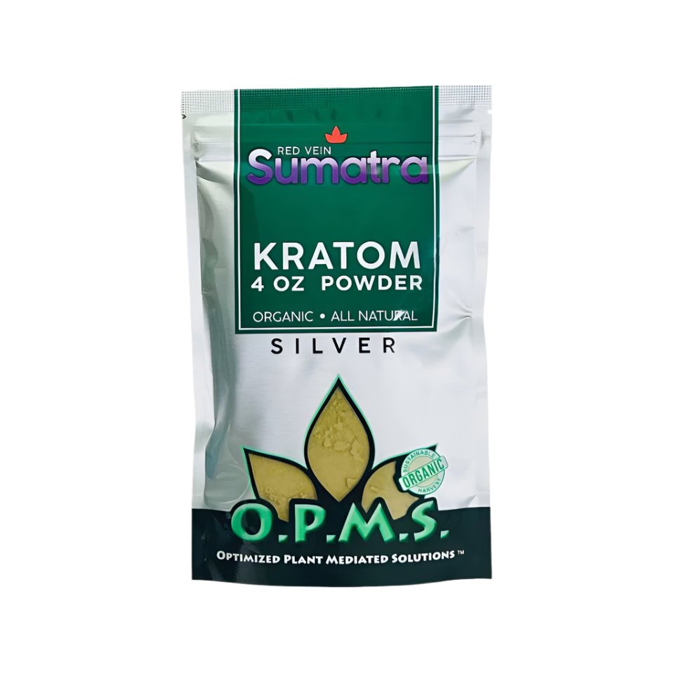 O.P.M.S. SILVER KRATOM POWDER 4OZ - SUMATRA RED VEIN - Seven Tech