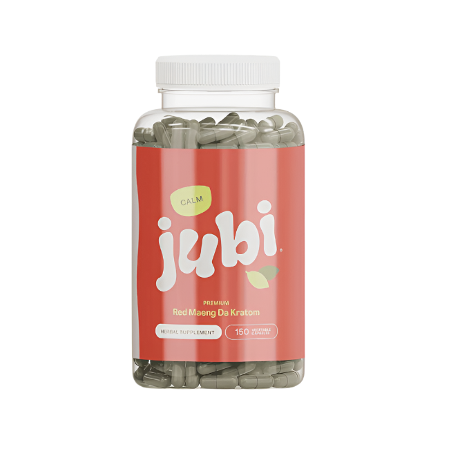 Jubi Calm Red Maeng Da Kratom Capsules 150ct - Seven Tech