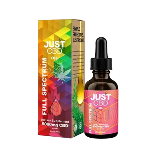 JUST CBD OIL TINCTURE FULL SPECTRUM - 5000MG - Seven Tech