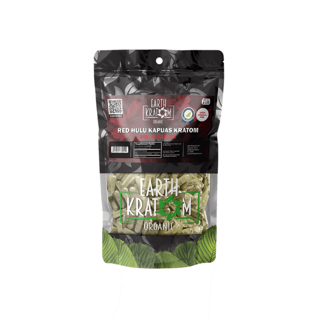 EARTH KRATOM CAPSULES 300CT - HULU RED VEIN - Seven Tech