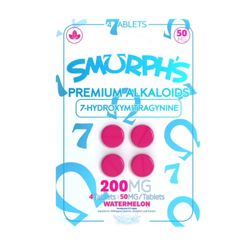 Smurph's 4ct 7OH Tabs Watermelon 50mg per Tablet - Seven Tech