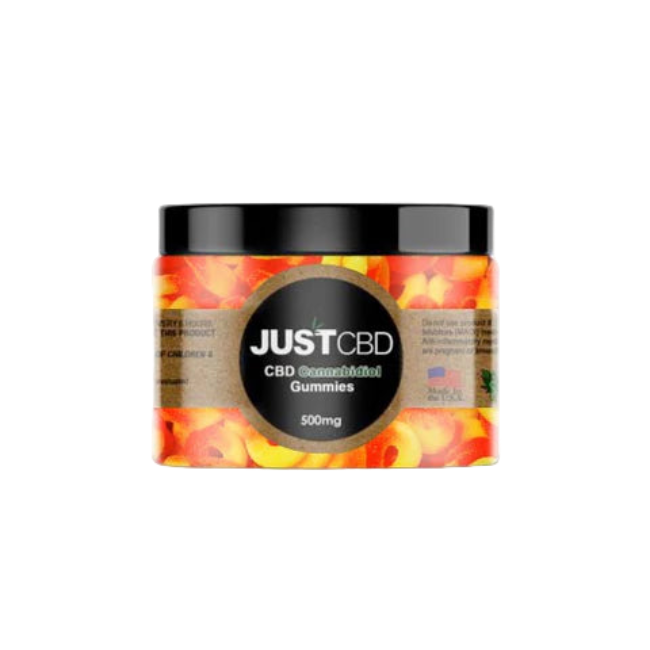 JUST CBD GUMMIES 500MG - PEACH RINGS - Seven Tech