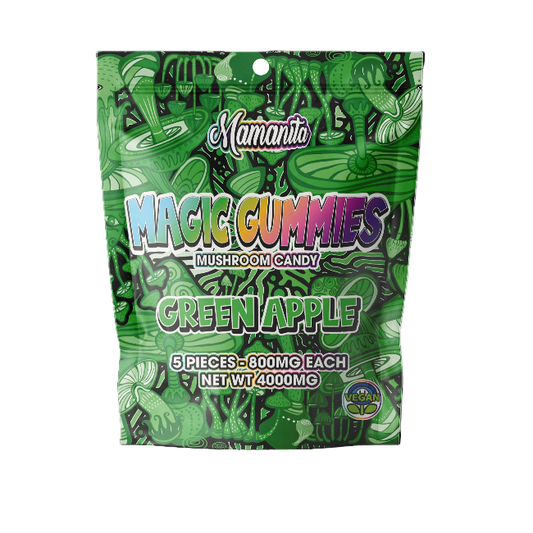 ๐ Mamanita Green Apple Magic Gummies Mushroom Candy 2pcs 800mg 1600mg Per Pkg (100% off)