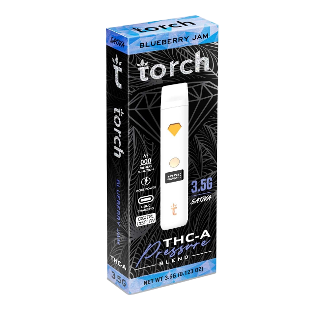 TORCH PRESSURE BLEND 3.5G DISPOSABLE - BLUEBERRY JAM SATIVA - Seven Tech
