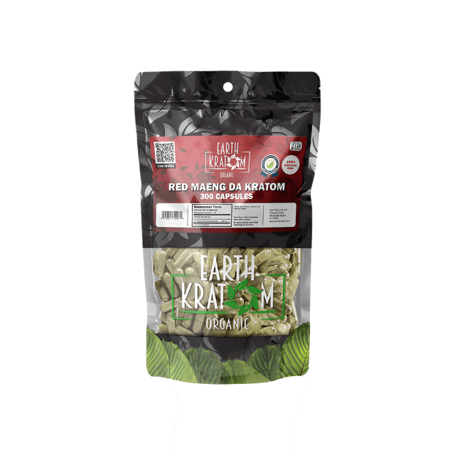 EARTH KRATOM CAPSULES 300CT - MAENG DA RED VEIN - Seven Tech