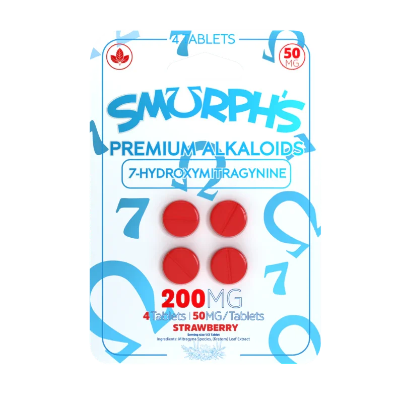 Smurph's 4ct 7OH Tabs Strawberry 50mg per Tablet - Seven Tech