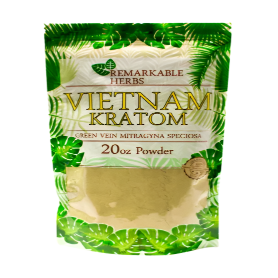 REMARKABLE HERBS KRATOM POWDER 20OZ - VIETNAM GREEN VEIN - Seven Tech