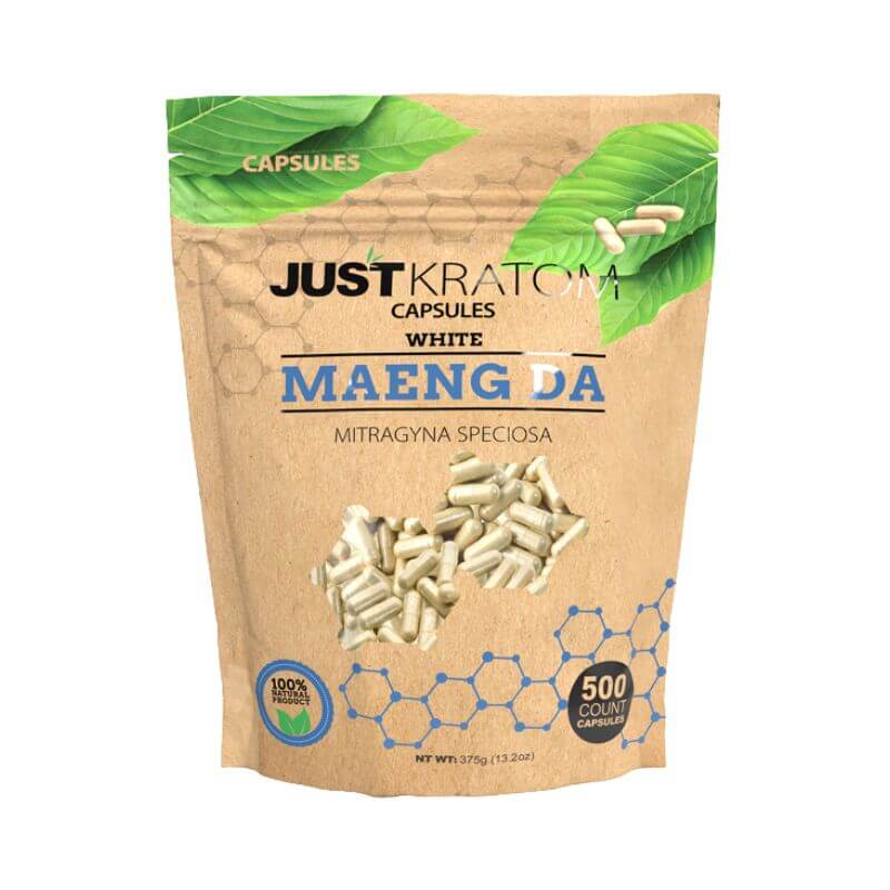 JUST KRATOM CAPSULES - MAENG DA WHITE VEIN - mitragyna speciosa capsules