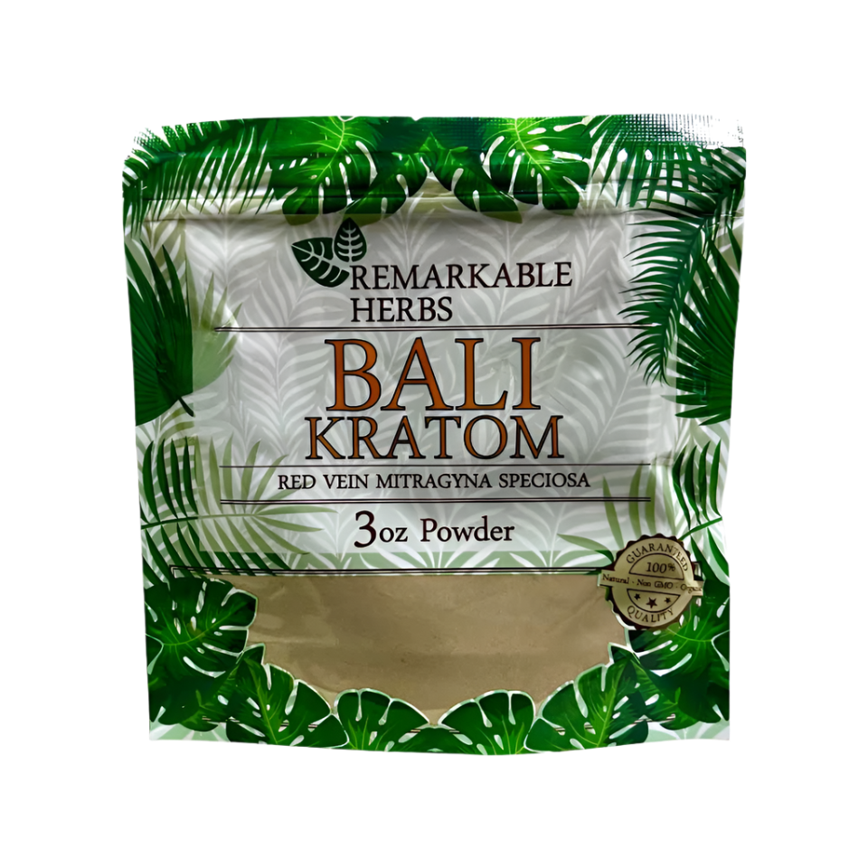 REMARKABLE HERBS KRATOM POWDER 3OZ - BALI RED VEIN - Seven Tech