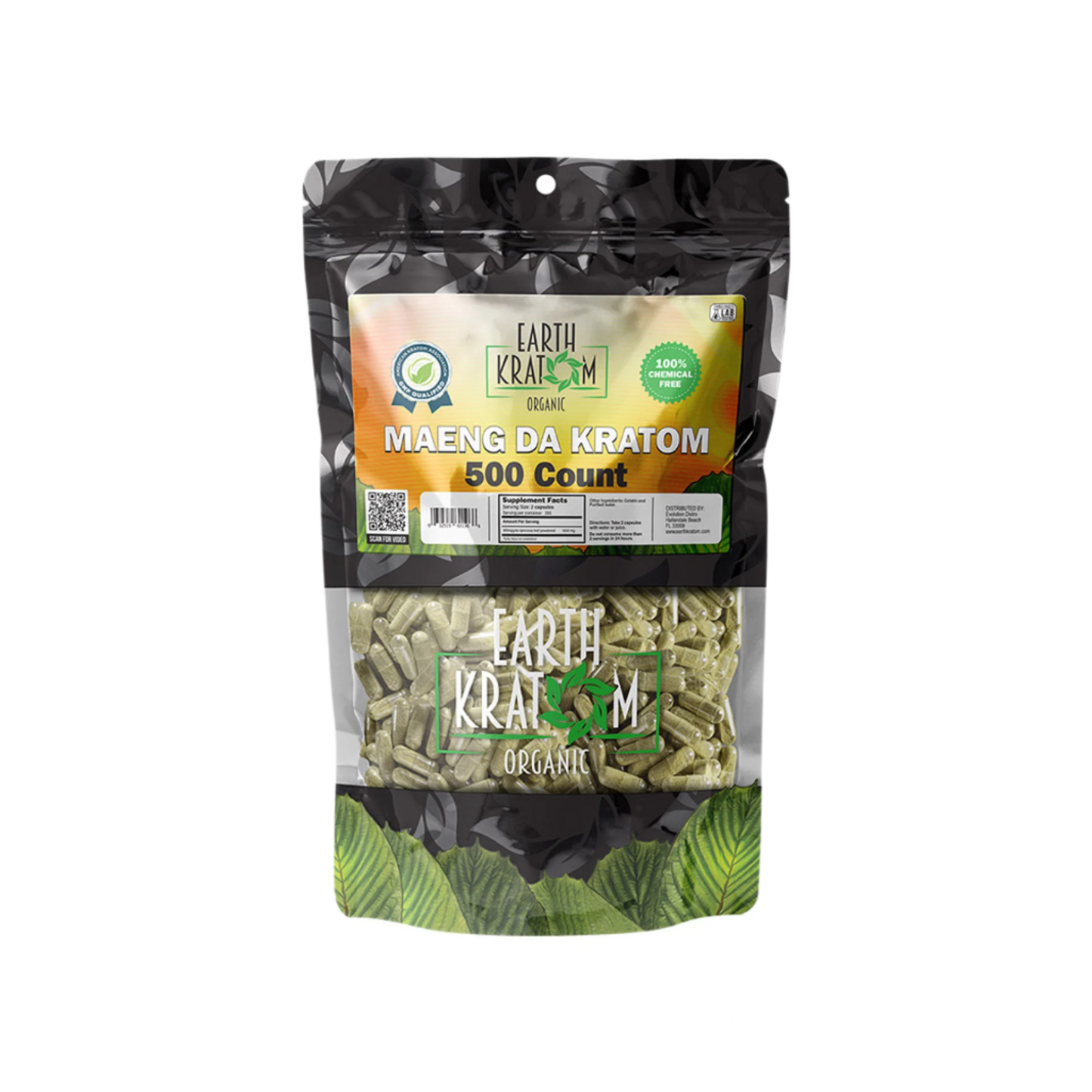 EARTH KRATOM CAPSULES 500CT - MAENG DA GREEN VEIN - Seven Tech