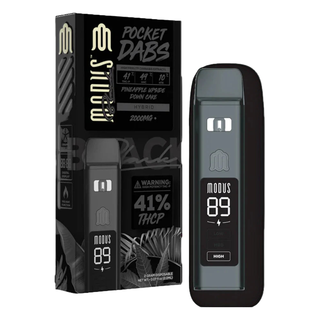 Modus Black Pocket Dabs 2g Disposable Pineapple Upside Down Cake Hybrid - Seven Tech