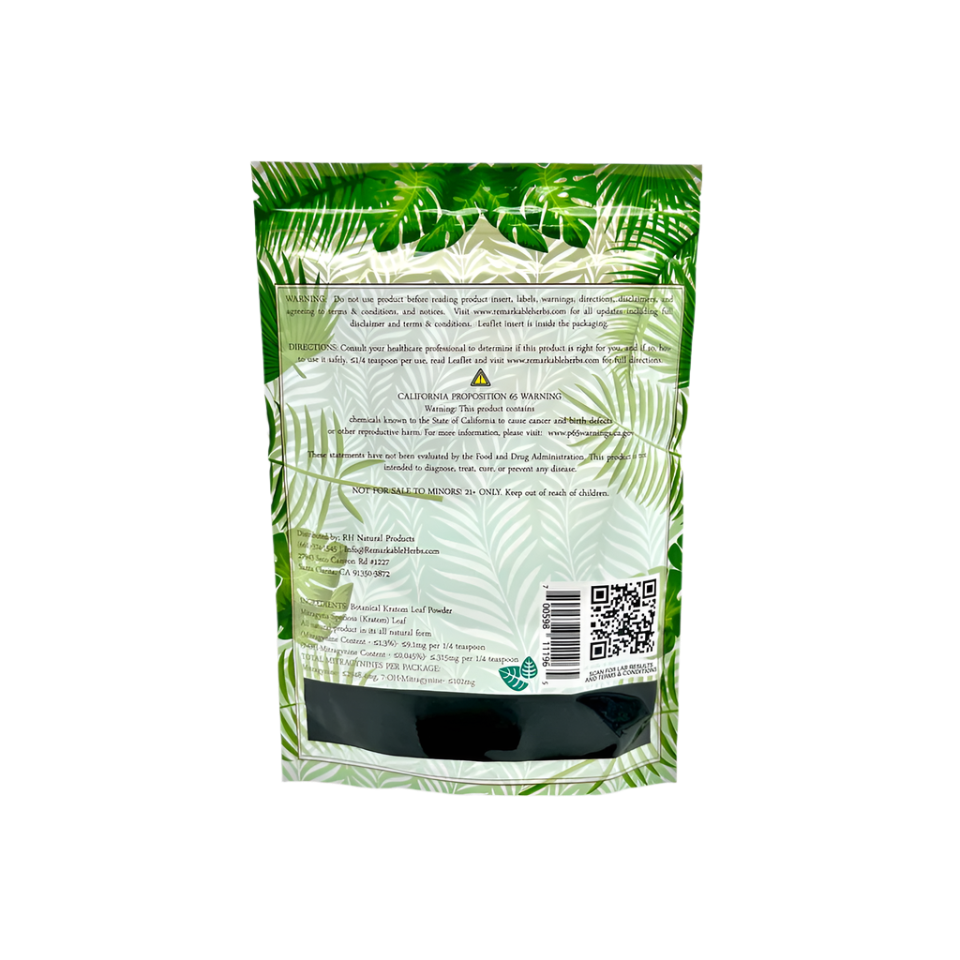 REMARKABLE HERBS KRATOM POWDER 3OZ - MAENG DA GREEN VEIN - Seven Tech