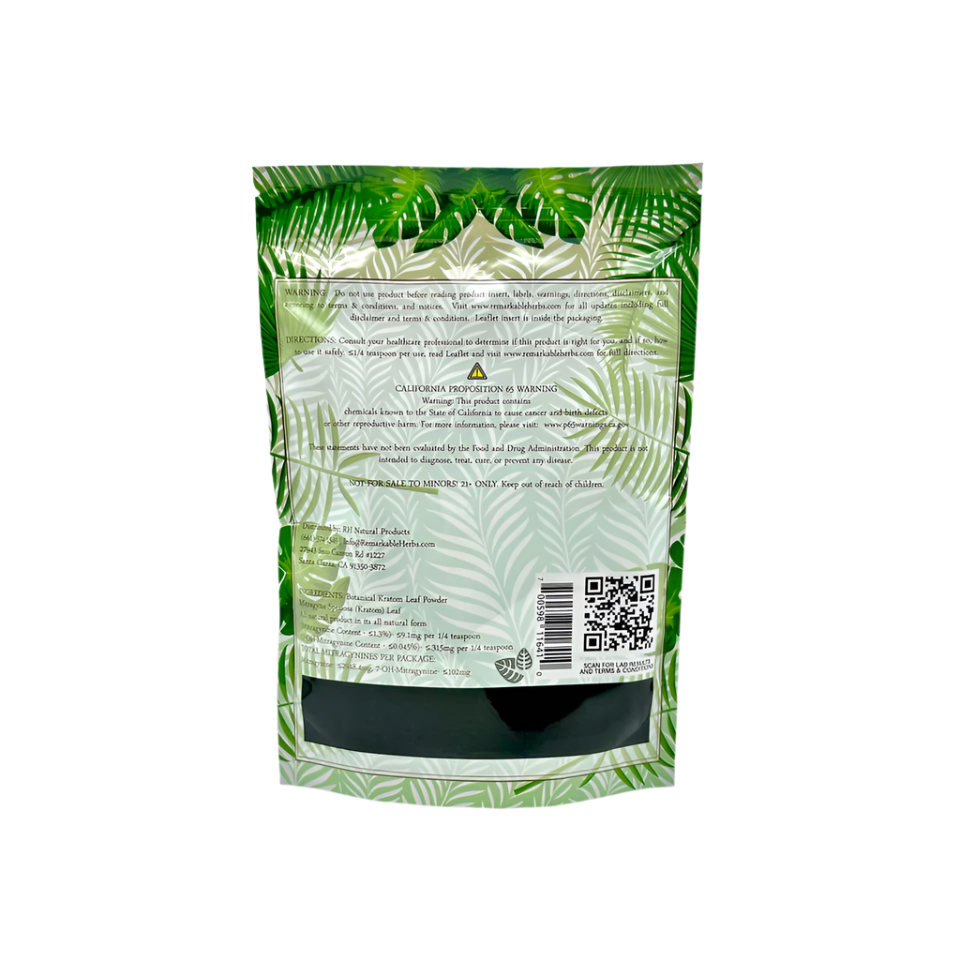 REMARKABLE HERBS KRATOM POWDER 3OZ - MAENG DA WHITE VEIN - Seven Tech
