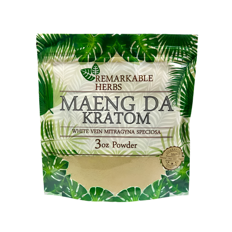 REMARKABLE HERBS KRATOM POWDER 3OZ - MAENG DA WHITE VEIN - Seven Tech