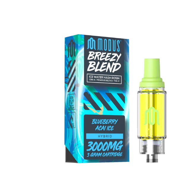 Modus Breezy Blend 3g 3000mg Cartridge Blueberry Acai Ice Hybrid - Seven Tech