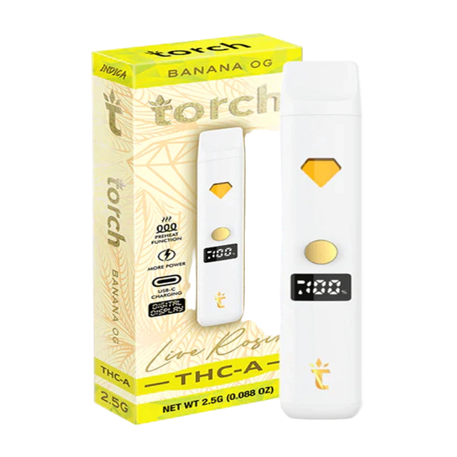 Torch Live Rosin Disposable 2.5g Banana OG Indica - Seven Tech