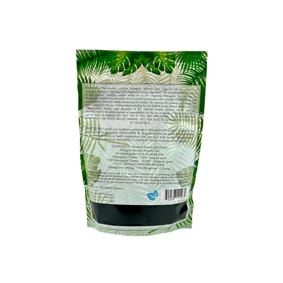 REMARKABLE HERBS KRATOM POWDER 3OZ - MALAYSIAN GREEN VEIN - Seven Tech