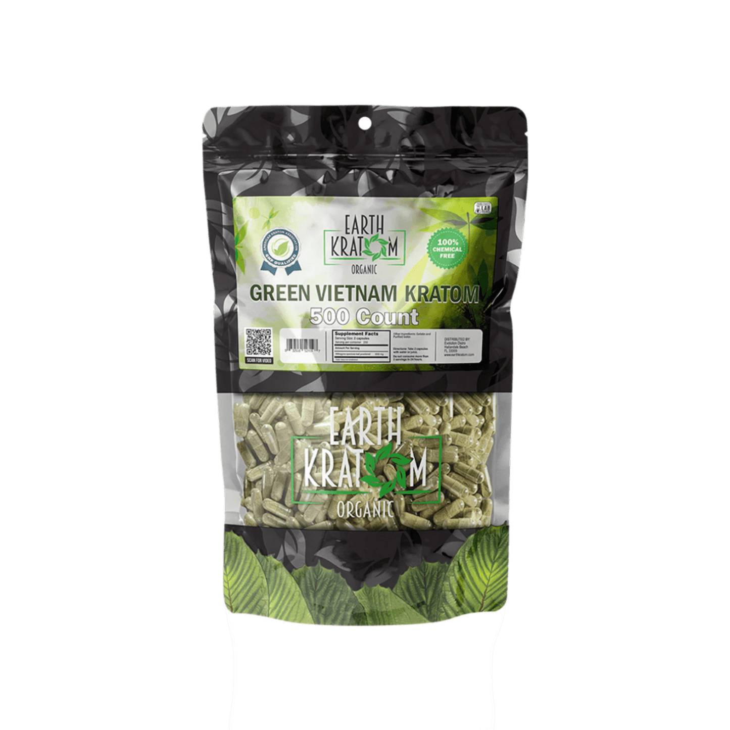 EARTH KRATOM CAPSULES 500CT - VIETNAM GREEN VEIN - Seven Tech