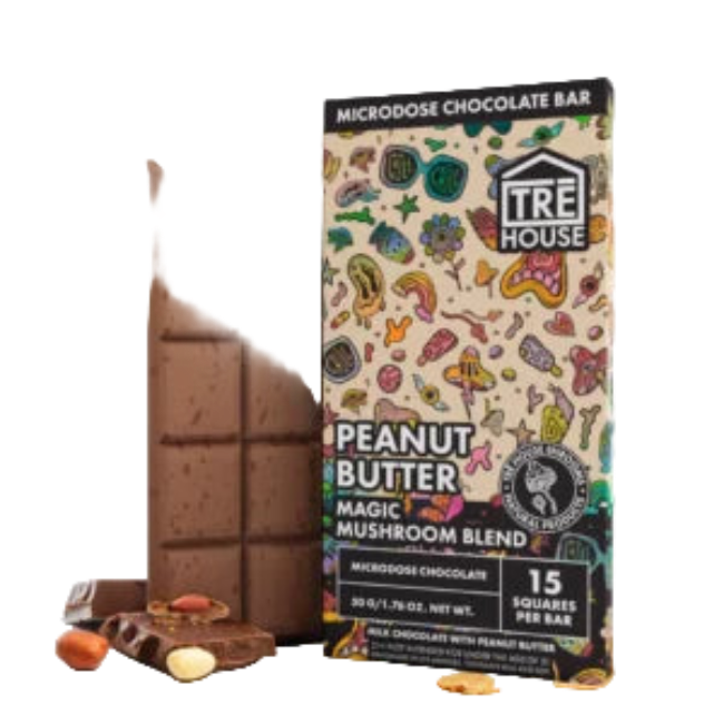 TRE House Magic Mushroom Microdose Peanut Butter 15 Square Bars 50g 1.76oz - Seven Tech