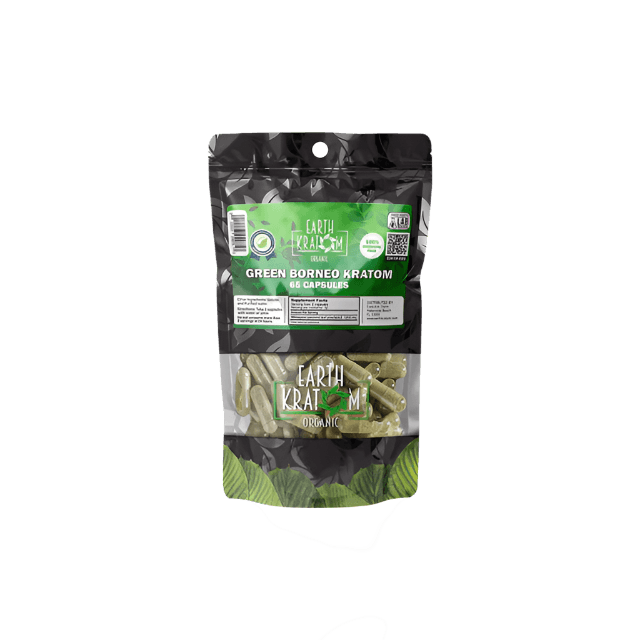 EARTH KRATOM CAPSULES 65CT - BORNEO GREEN VEIN - Seven Tech