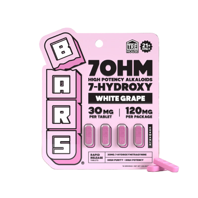 🎁 TRE House BARS 7-Hydroxy White Grape 120mg 4ct 30mg Per Tablet (100% off) - Seven Tech