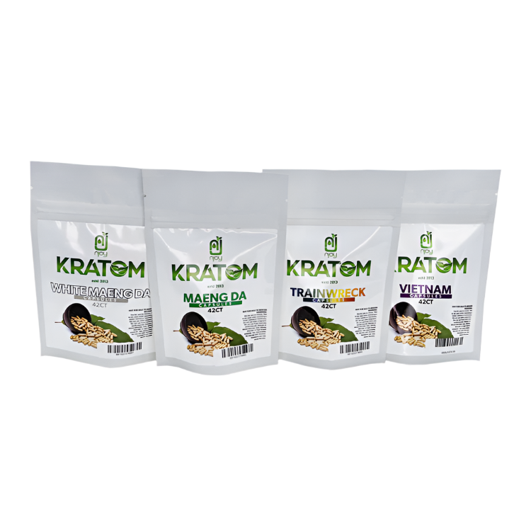 NJOY KRATOM CAPSULES 42CT - BORNEO YELLOW VEIN - Seven Tech