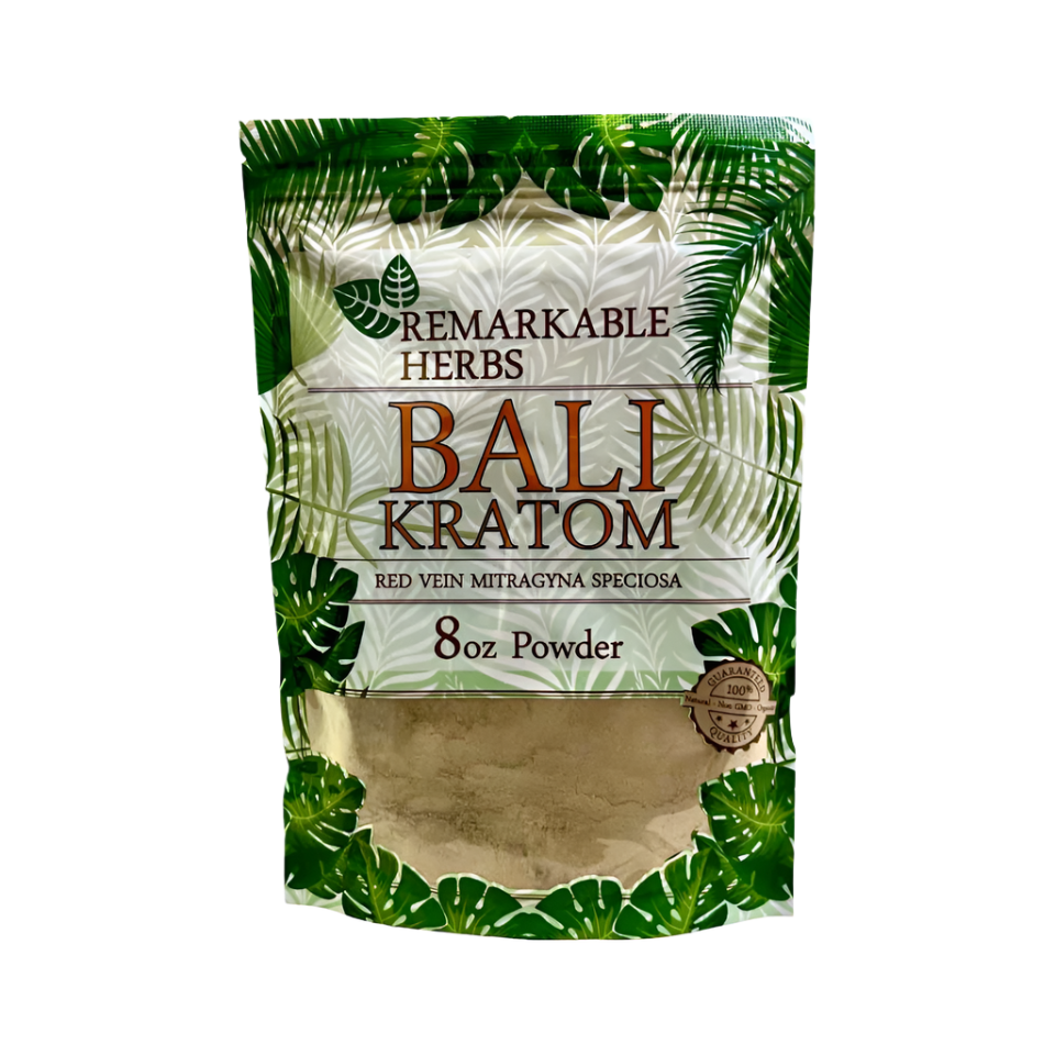 REMARKABLE HERBS KRATOM POWDER 8OZ - BALI RED VEIN - Seven Tech