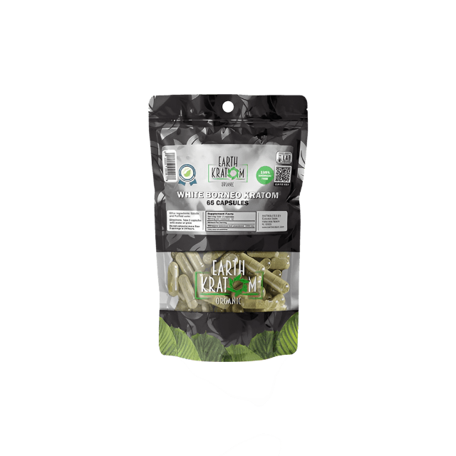 EARTH KRATOM CAPSULES 65CT - BORNEO WHITE VEIN - Seven Tech