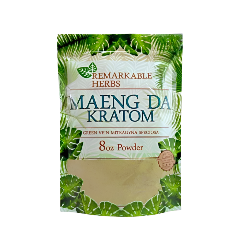REMARKABLE HERBS KRATOM POWDER 8OZ - MAENG DA GREEN VEIN - Seven Tech