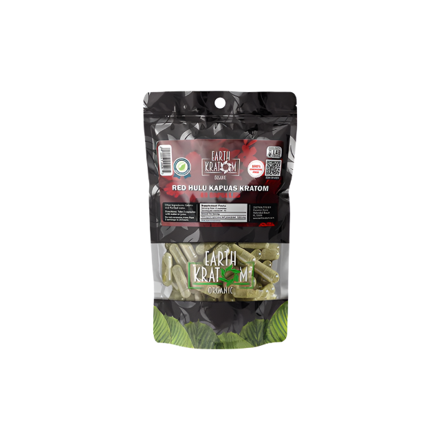 EARTH KRATOM CAPSULES 65CT - HULU RED VEIN - Seven Tech