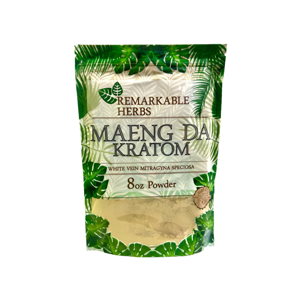 REMARKABLE HERBS KRATOM POWDER 8OZ - MAENG DA WHITE VEIN - Seven Tech