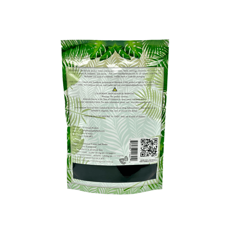 REMARKABLE HERBS KRATOM POWDER 8OZ - MAENG DA WHITE VEIN - Seven Tech