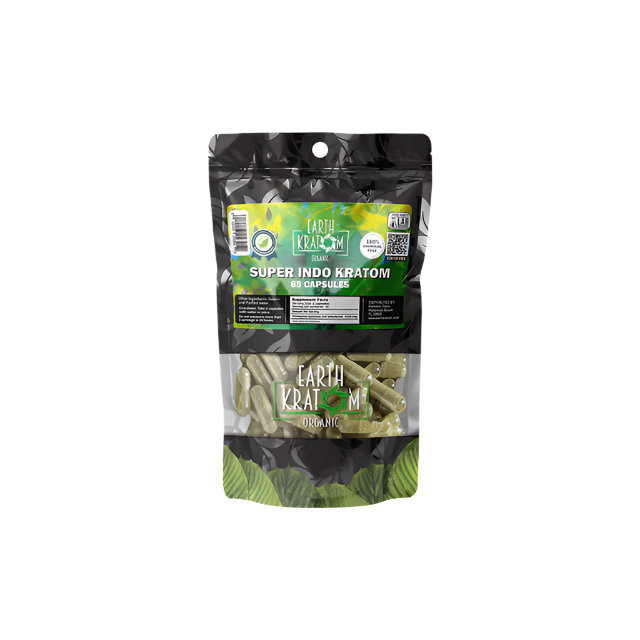 EARTH KRATOM CAPSULES 65CT - INDO SUPER GREEN VEIN - Seven Tech