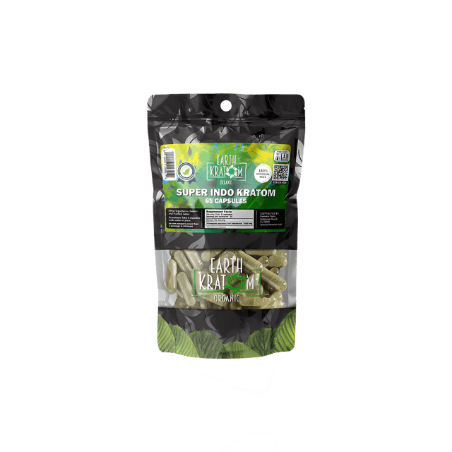 EARTH KRATOM CAPSULES 65CT - INDO SUPER GREEN VEIN - Seven Tech