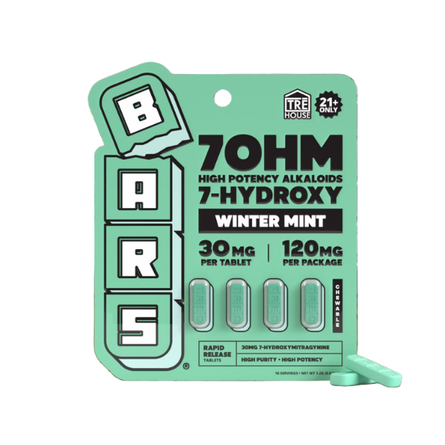 π TRE House BARS 7-Hydroxy Winter Mint 120mg 4ct 30mg Per Tablet (100% off) - Seven Tech